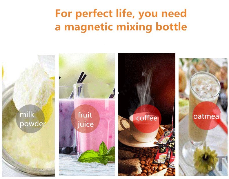 Advanced Fashionable Design Magnetic Spinning Mixing Bottle